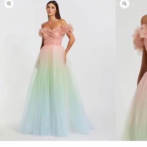 Mac Duggal Strapless Pastel Gown